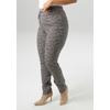 Schlupfhose ANISTON PLUS, Damen, Gr. 50, N-Gr, grau (anthrazit), Obermaterial: 70% Viskose, 27% Polyamid, 3% Elasthan, modisch, figurumspielend lang, Hosen, in angesagtem Animal Print - NEUE KOLLEKTION