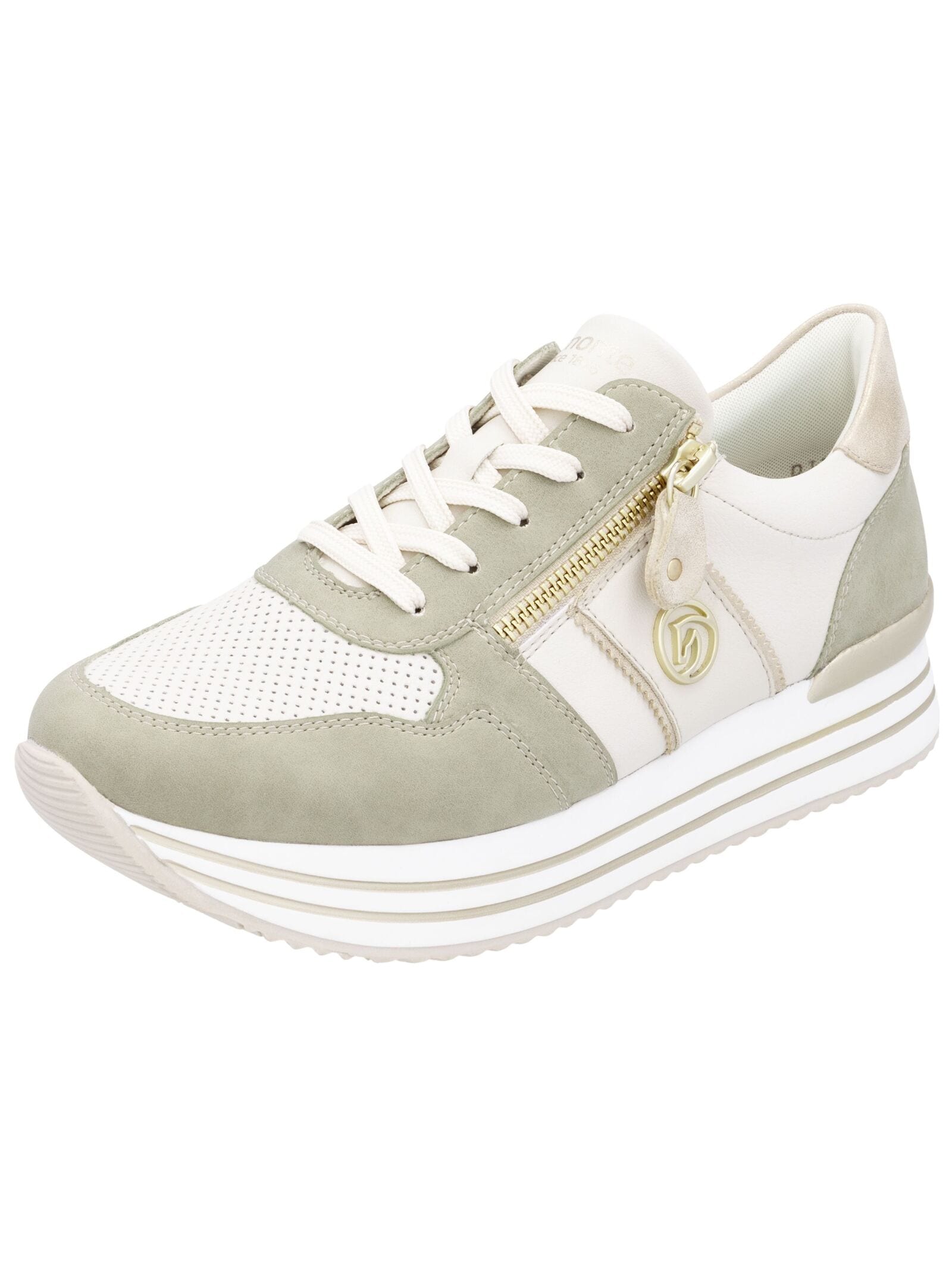 Sneaker REMONTE "Remonte Sneaker Lederimitat", Damen, Gr. 39, weiß (sanftes weiß), Lederimitat, Schuhe