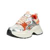 Sneaker BUFFALO "Buffalo Sneaker Lederimitat/Mesh", Damen, Gr. 38, orange (beige, orange), Lederimitat, Textil, casual, Schuhe