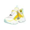 Sneaker BUFFALO "Buffalo Sneaker Lederimitat", Damen, Gr. 40, gelb (weiß, gelb), Lederimitat, casual, Schuhe