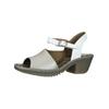 Riemchensandale FLY LONDON "Fly London Sandalen Leder", Damen, Gr. 39, weiß (silber, weiß), Leder, casual, Schuhe