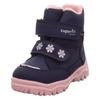 Winterboots SUPERFIT "HUSKY1 WMS: mittel", Kinder, Gr. 24, blau (blau, rosa), Textil, casual, Schuhe, Snowboots mit wasserdichtem GORE TEX, Größenschablone zum Download