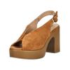Peeptoepumps NERO GIARDINI "Nero Giardini Pumps Veloursleder", Damen, Gr. 39, braun (tabacco), Veloursleder, elegant, Schuhe