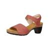 Riemchensandale THINK "Think Sandalen Leder", Damen, Gr. 41, rot (coral), Leder, casual, Schuhe