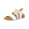 Riemchensandale THINK "Think Sandalen Nappaleder", Damen, Gr. 37, weiß (weiß, beige), Nappaleder, casual, Schuhe