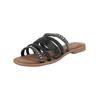 Pantolette LAZAMANI "Lazamani Pantoletten Leder/Textil", Damen, Gr. 38, gold (schwarz, gold), Leder, Textil, casual, Schuhe
