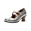Pumps FLY LONDON "Fly London Pumps Leder", Damen, Gr. 38, silber, Leder, casual, Schuhe