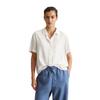 Kurzarmbluse MARC O'POLO DENIM "aus fließender Viskose", Damen, Gr. XL, weiß (silky weiß), Obermaterial: 100% Viskose, unifarben, relaxed fit bauchfrei, Kurzarm, Blusen