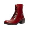 Schnürstiefelette FLY LONDON "Fly London Stiefelette Leder", Damen, Gr. 36, rot, Leder, casual, Schuhe