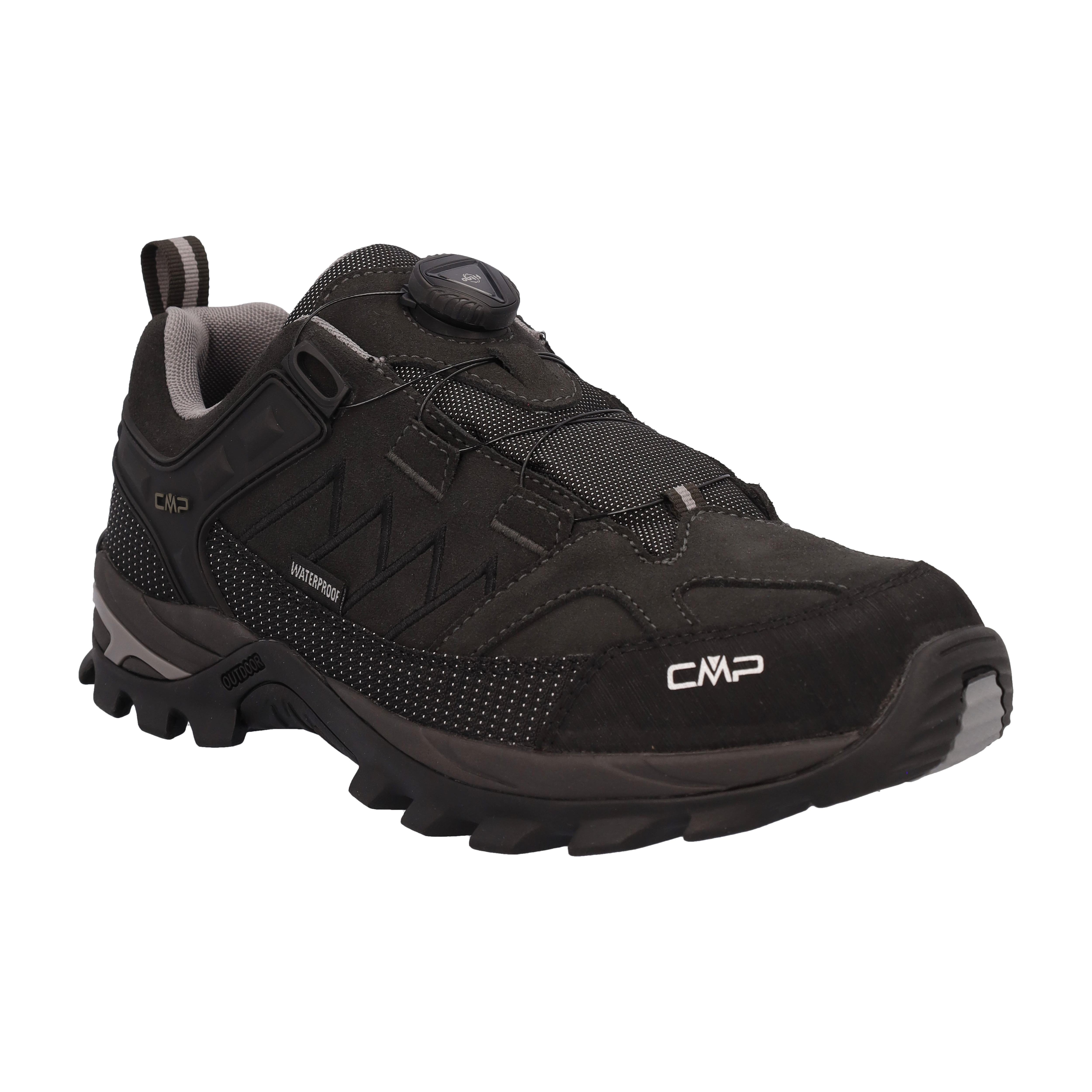 Wanderschuh CMP "RIGEL LOW FITGO WP TREKKING SHOES", Herren, Gr. 45, piombo, Leder, Schuhe Wanderschuh