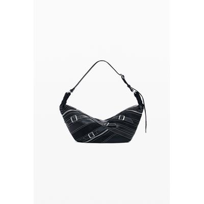 Small faux leather bag with buckles
