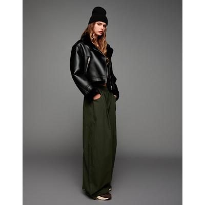 Bershka Double-Faced Jacket Women Xs Black