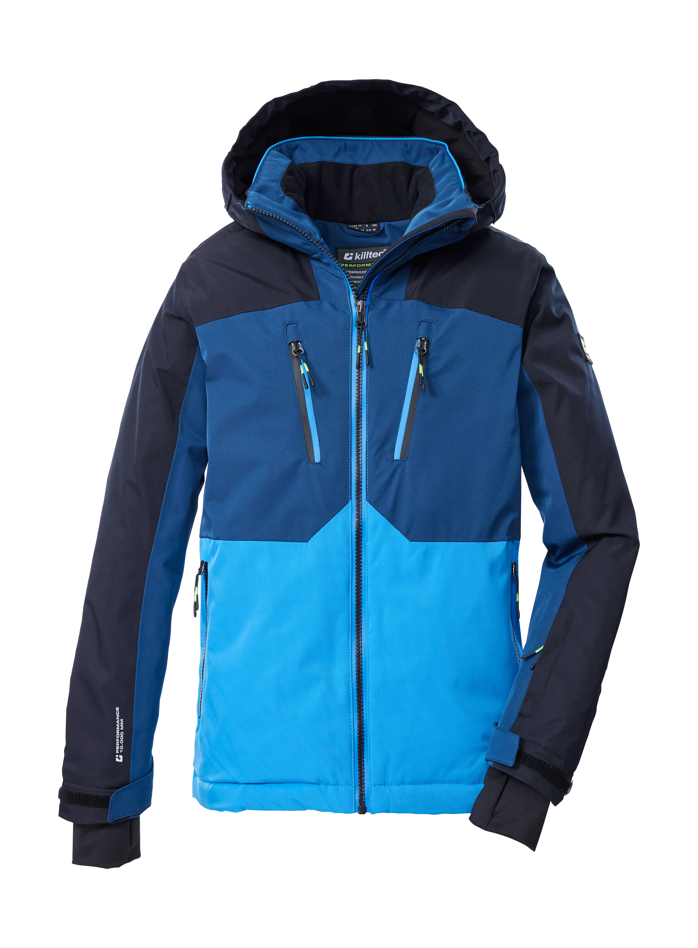 Skijacke KILLTEC "KSW 190 BYS SKI JCKT", Kinder, Gr. 152, blau (sky), Oberstoff: 100% Polyester, Futter: 100% Polyester, Füllung: 100% Polyester, Jacken, Killtec Kids Skijacke: wasserdicht, atmungsaktiv, Colourblock Design Image