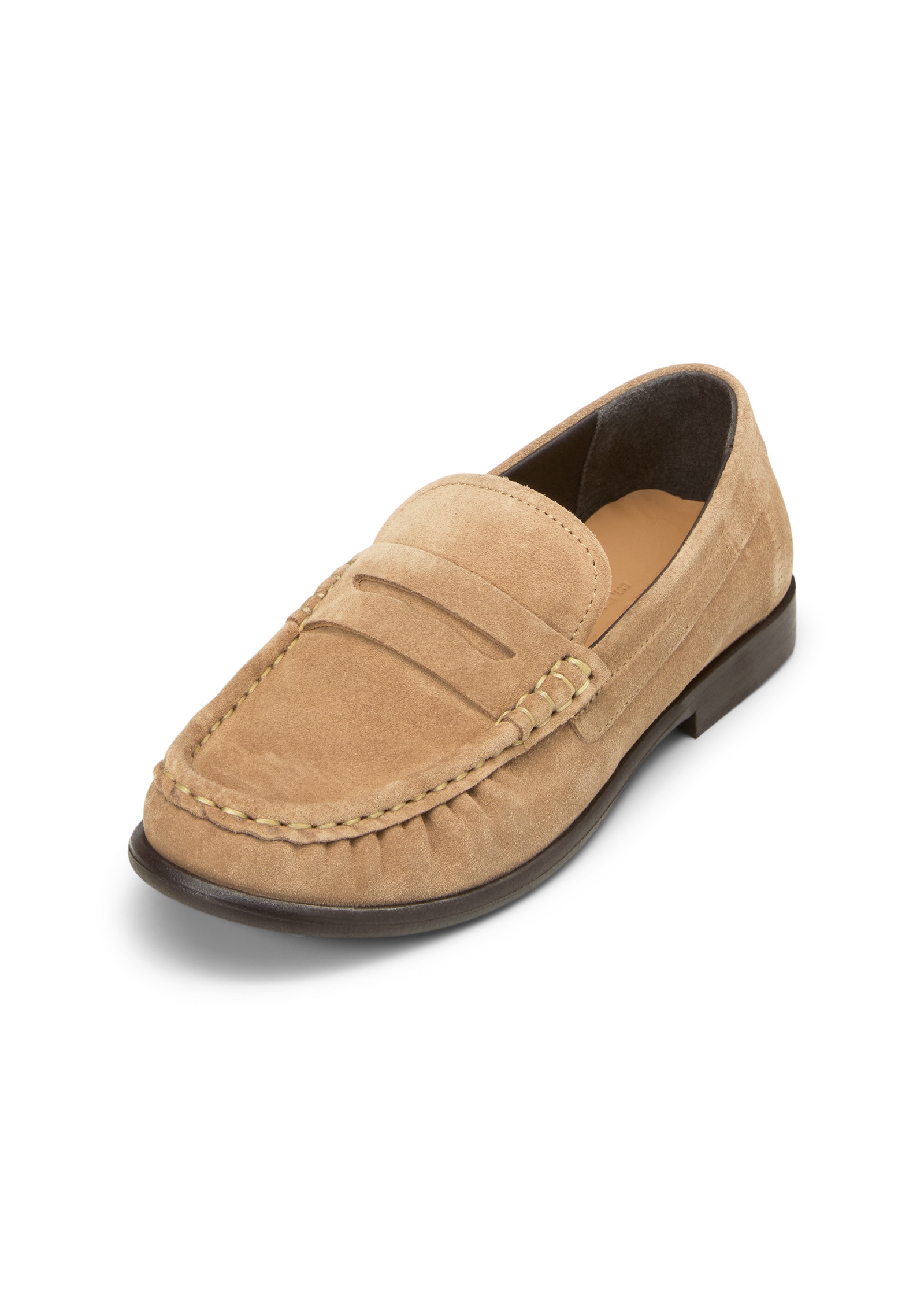 Loafer MARC O'POLO "aus hochwertigem Velours-Rindleder", Damen, Gr. 40, beige (light pure sand), Obermaterial: 100% Leder (Rind), Schuhe Loafer