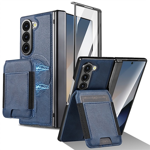 telefono Custodia Per Samsung Galaxy Piegatura a Z 7 Z Fold 6 Z Fold 5 Z Fold 4 Z Fold 3 Custodia ad adsorbimento magnetico Custodia Portafoglio Magnetico Protezione Completa Resistente agli urti