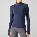 Per donna Felpa in pile Collo alla coreana Caldo Traspirante Mezza cerniera Manica Lunga Gli sport Tinta unica Top Per Palestra Allenamento in Palestra Fitness Taglia piccola Abbigliamento sportivo
