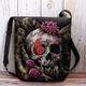 Borsa a tracolla da donna a forma di zucca di Halloween - stampa con cappello da strega e gatto, tracolla regolabile, borsa a tracolla leggera floccata, perfetta per feste di Natale e dolcetti o scherzetti