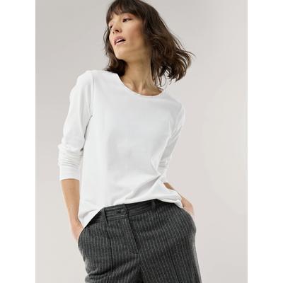 Walbusch Damen Baumwollshirt Satindetail Weiss noch offen: Muster Image