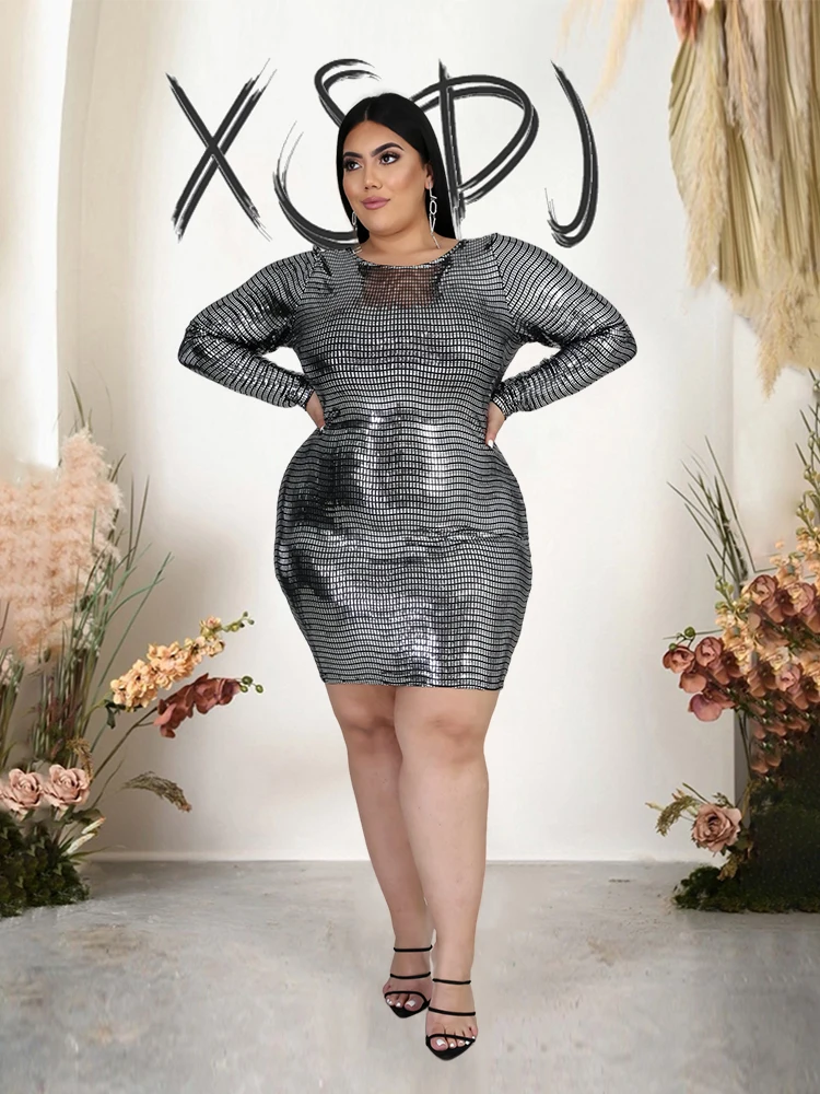 Elegante Party kleider Frau Frühling kurze Abendkleider sexy Open Back Damen Silber Kleid plus Größe Großhandel Drops hipping