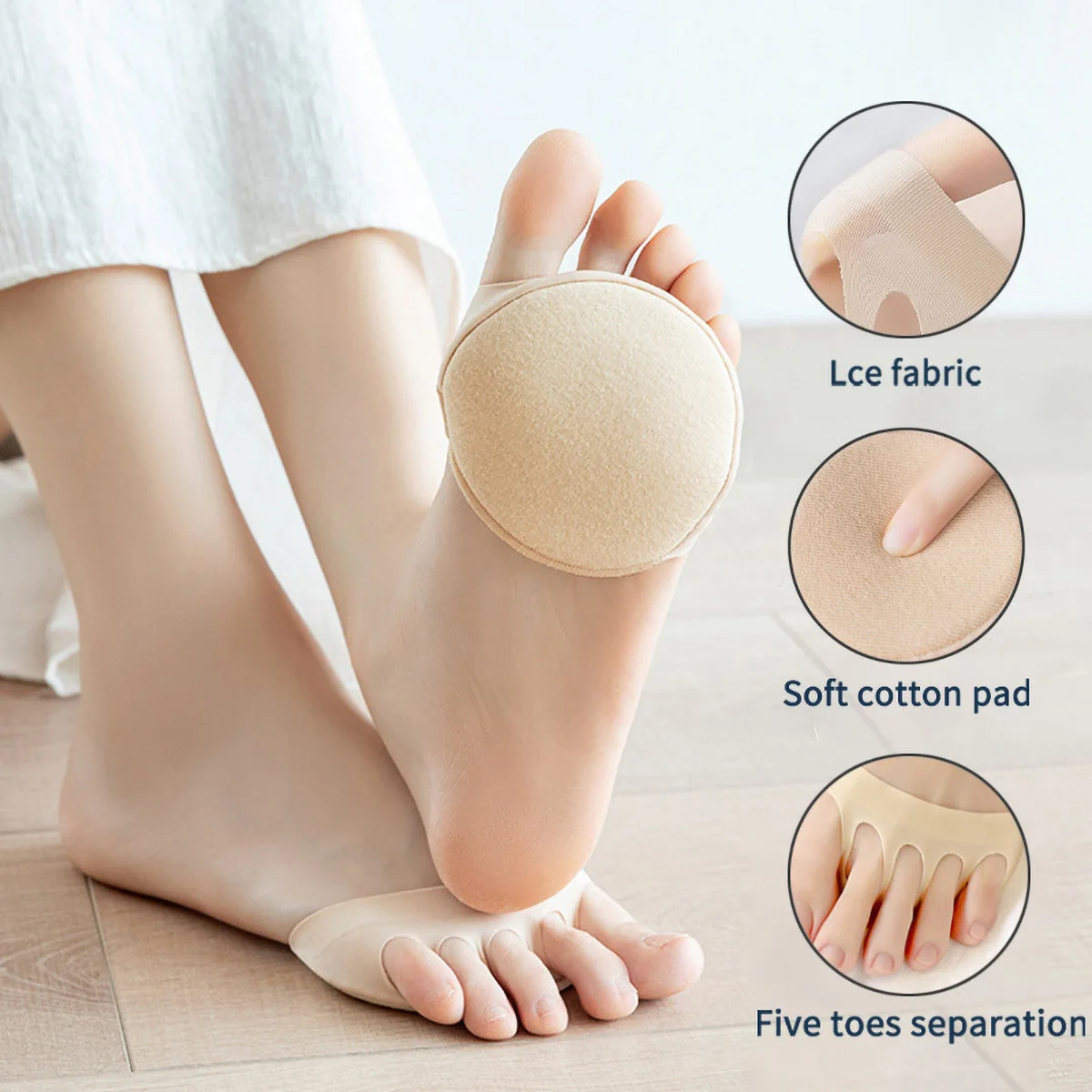 5 Paar Fußballkissen, Mittelfußpolster für Damen und Herren, weiche Vorfußpolster für Fußball, wiederverwendbar, verhindert Schmerzbeschwerden Image