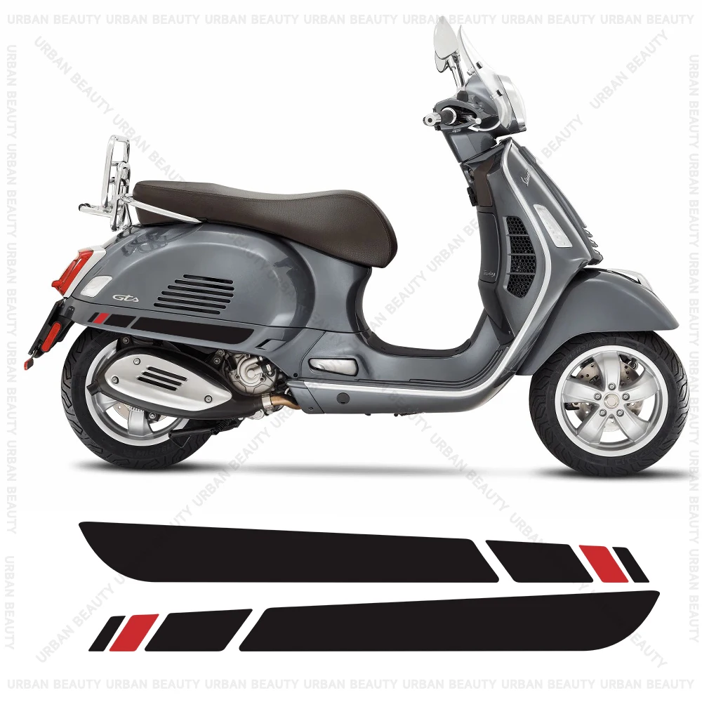 2 Stück Motorrad Motorrad Aufkleber Wasserdichter Aufkleber für Vespa PRIMAVERA GTS Super 946 Rot GTV Sprint Sei Giorni elettrica Picknick Image