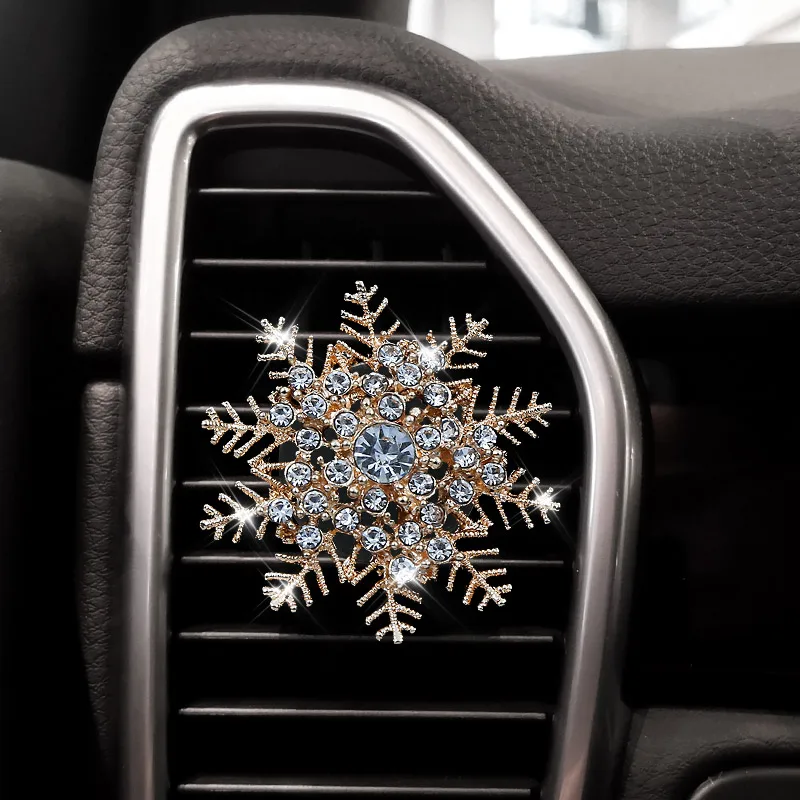 Weihnachten Schneeflocke Luftauslass Parfüm mit Diamant eingelegten Auto-Klimaanlagen-Dekorationen Image