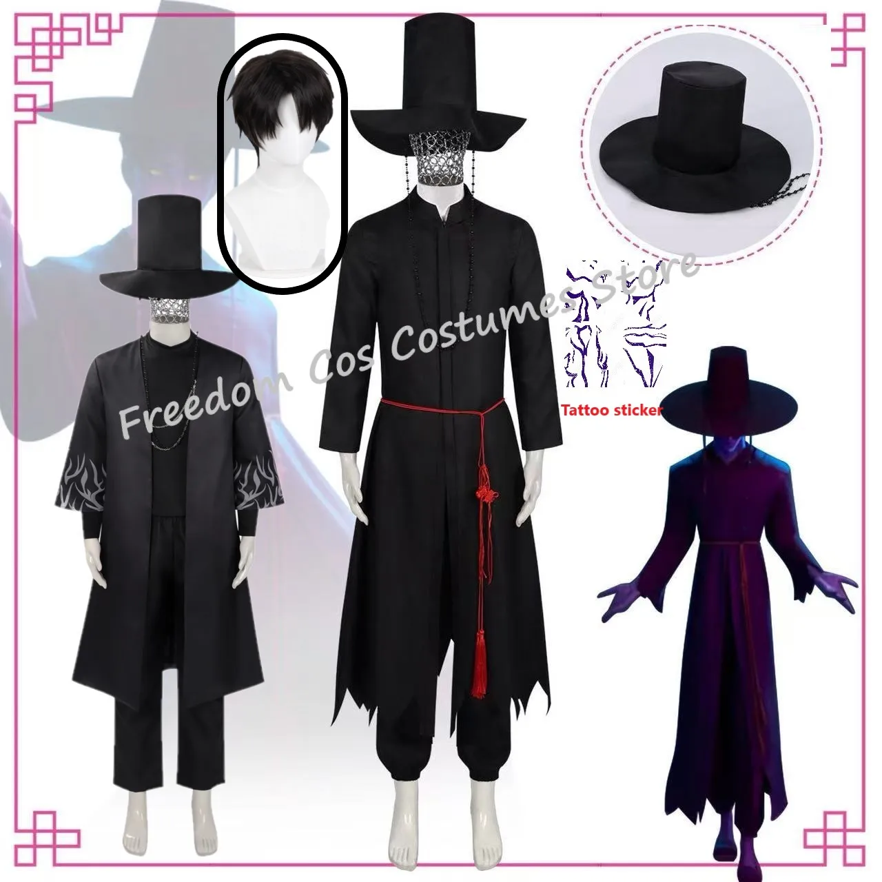 AUF LAGER Saja Boys Jinu Cosplay Kostüm Perücke Junge Band Outfit Männer Halloween Party Kostüme Image