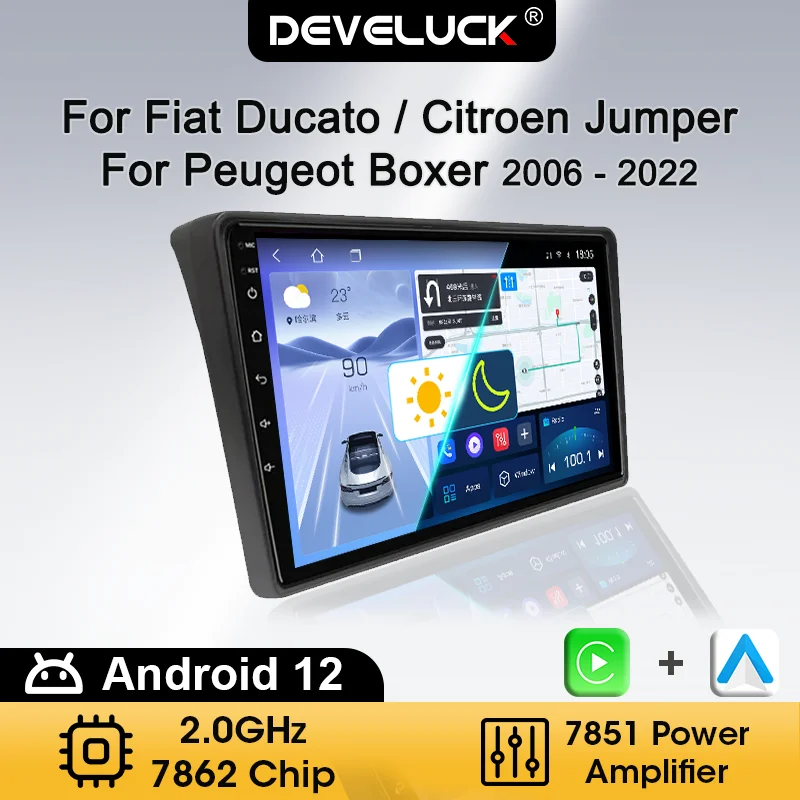 Carplay Für Fiat Ducato Peugeot Boxer Citroen Jumper 2 2006-2022 Auto Radio Android Auto Multimedia Player Navi GPS DVD Kopf Einheit Image