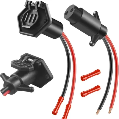 1/2Sets Electric Towing Plug Socket Set For Electric Ship Motors 12v 8 Gauge 2-wire Trolling Motor Plug And Socket Kit