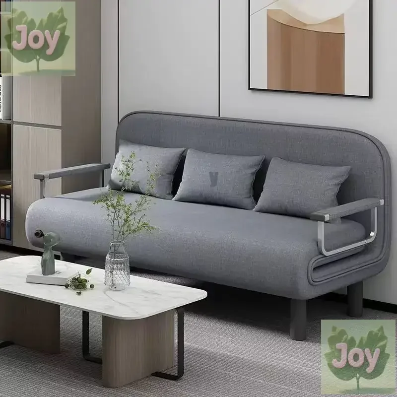 Schlafsofa, zusammenklappbar, doppelter Verwendungszweck, neues doppeltes multifunktionales kleines Apartment, Balkon, einfaches Wohnzimmer, Stoff, Mittagspause, zusammenklappbar
