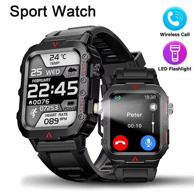 Outdoor Männer Sport Smart Uhr 1,71'' Bildschirm Blut Sauerstoff Bluetooth Sprechen Uhr Multi Sport LED Taschenlampe Outdoor Smart uhr