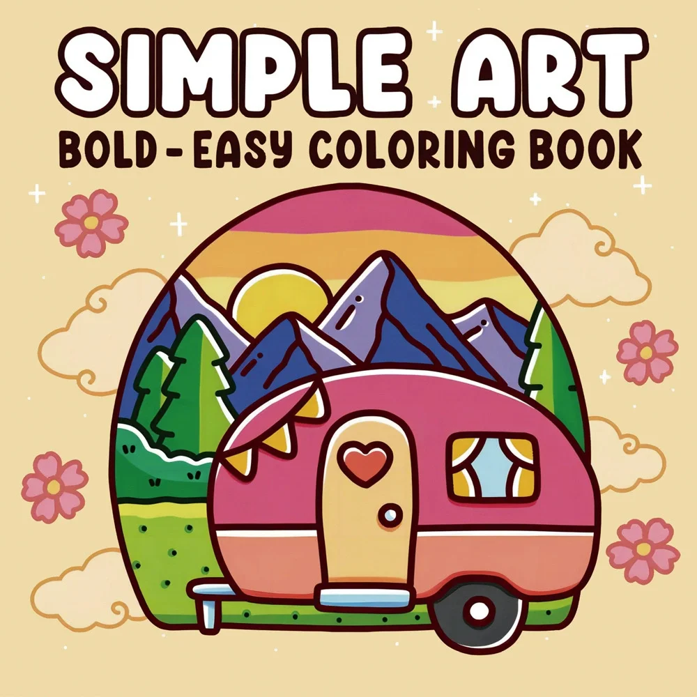 Simple Art Bold-easy Malbuch für Erwachsene, süßes Zeichenbuch, perfektes Geschenk für Party und Geburtstag Image