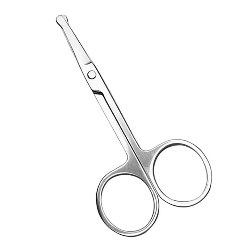 Runde Sicherheitsschere aus Edelstahl, Augenbrauen-Make-up-Schere, Schönheit, Nasenhaar-Trimmer, Schere für Augenbrauen mit scharfem Kopf Image