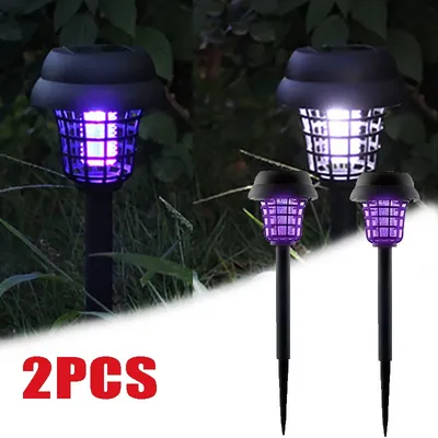 Solar Mosquito Killer Lamp LED Bug Zapper Outdoor Garden Patio Insect Repellent Waterproof Light Pest Control for Yard Camping