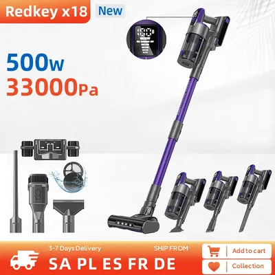 REDKEY x18 Akku-Staubsauger, 500 W, 33.000 Pa, hohe Leistung, intelligente Stauberkennung, 1,6 l Mülleimerkapazität, abnehmbarer Akku Image