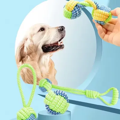 4PCS Pet Supplies Biss-Resistent Baumwolle Seil Spielzeug Katze Und Hund Zähne Reinigung Knoten Ball Spielzeug Set
