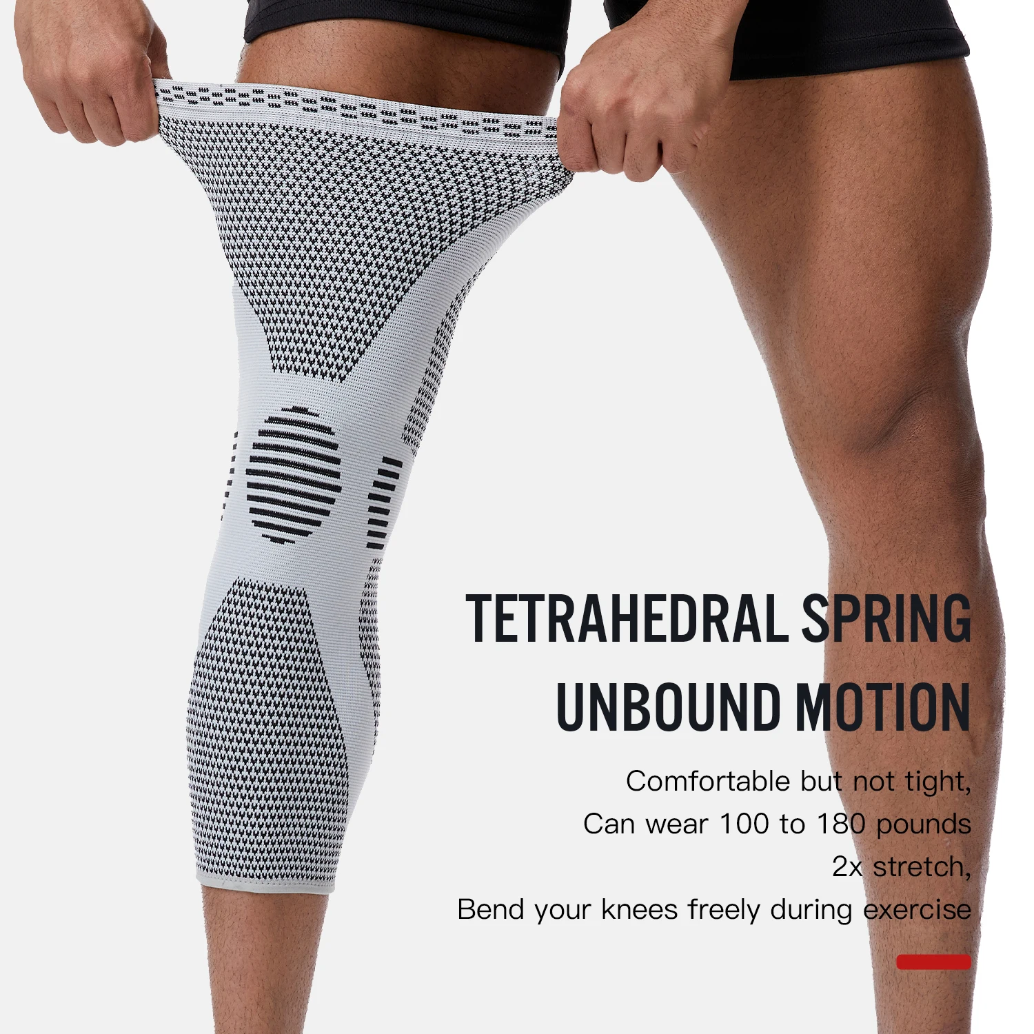 Gestrickte Sport-Knieschützer aus Nylon, dreidimensionale Kompression mit Straffung, atmungsaktiv, warm, Schutzausrüstung für Männer und Frauen Image
