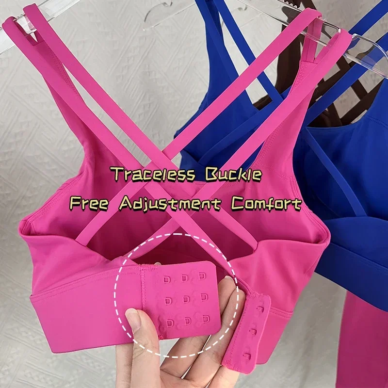 2-teiliges Yoga-Set, High-End-Sexy-Mode, verstellbare Schnalle, Sport-BH, hohe Taille, Hüftheben, Leggings, Laufen, atmungsaktives Set