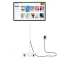 MWE Smart Screen TV portatile da 32/43 pollici su ruote, monitor ruotabile 2K con touchscreen, sistema operativo Android, tempo di riproduzione video 8 ore