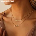 Collana personalizzata con doppio nome a doppio strato Nuova catena di clavicole in acciaio inossidabile di lusso Regalo di gioielli da donna Ciondolo con lettera di moda