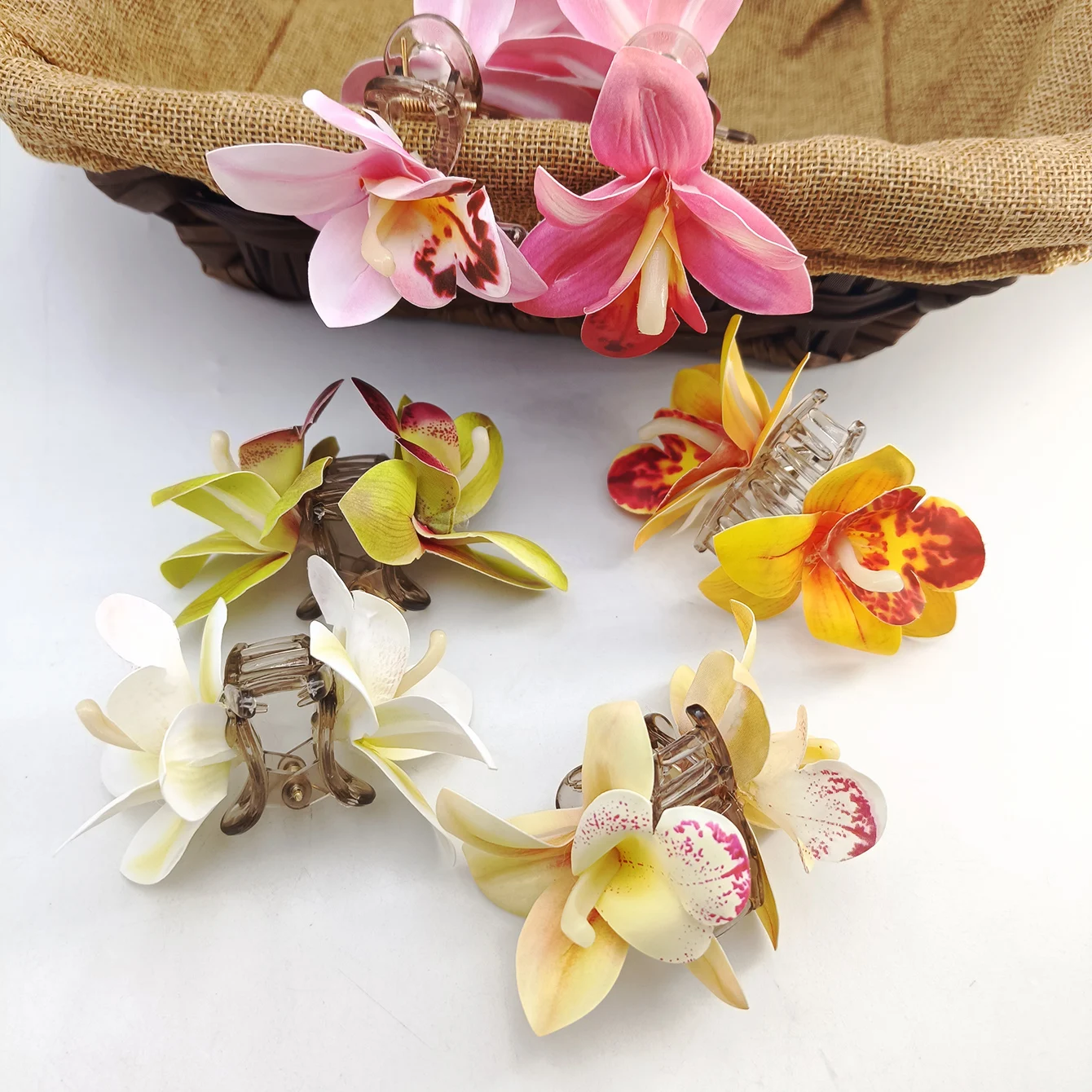 Tuch Blume Haar Clip Meer Entenschnabel Clip Künstliche Blume Haarnadel Kopfschmuck Urlaub Stil Böhmischen Stil Haar Clip Sommer Image