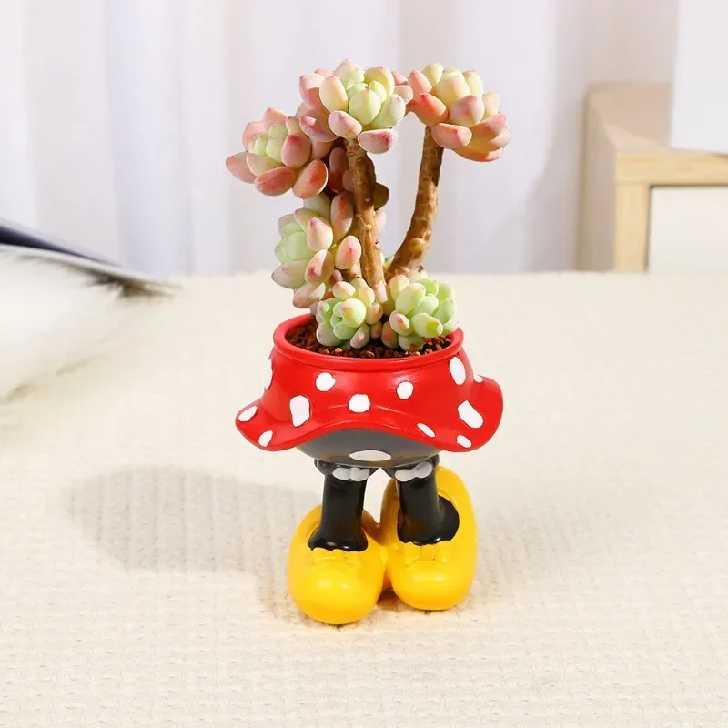 Mickey Mouse Rock Sukkulenten Blumentopf Luxus Nische Kunst Wohnzimmer Desktop Ornament Sukkulenten Topf Harz Blumentopf Image