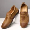 Männer Freizeit schuhe Lederschuhe Luxus Slipper Männer rutsch feste weiche Sohle atmungsaktive Leders chuh Slip auf Fahr schuhen Größe 45