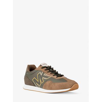 Michael Kors Essex Mixed-Media Trainer Green 12