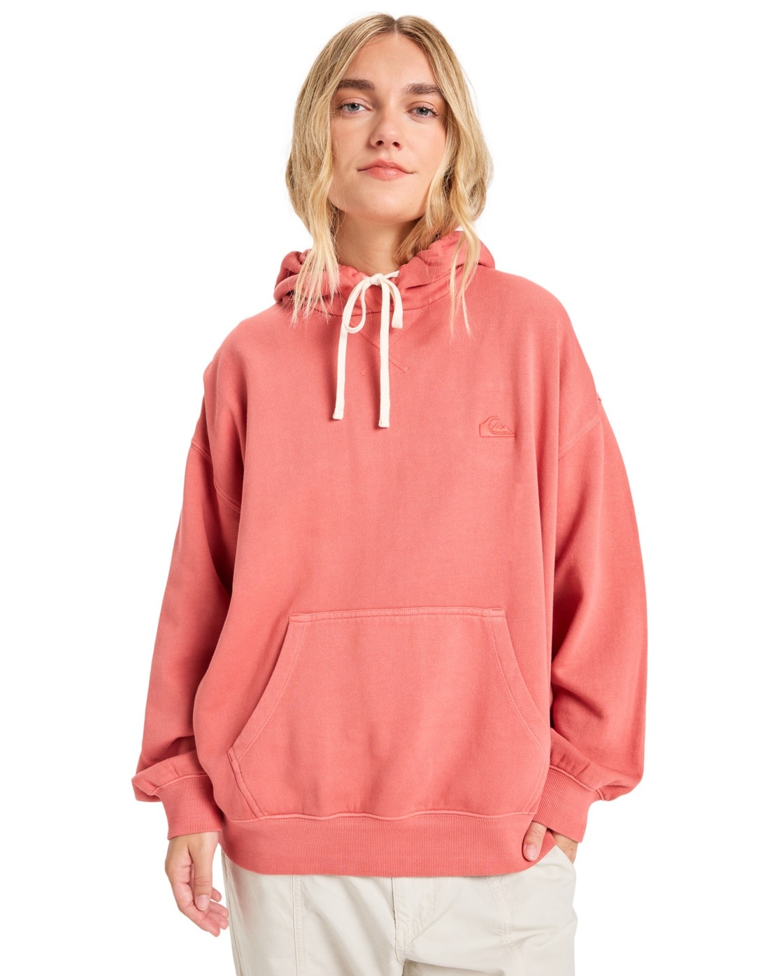 Kapuzensweatshirt QUIKSILVER "Essential", Damen, Gr. XL, mineral rot, 100% Baumwolle, Sweatshirts