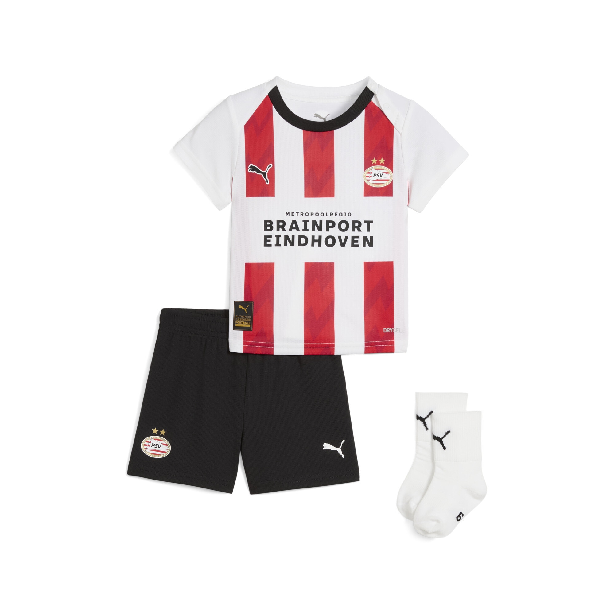 Trainingsanzug PUMA "PSV Eindhoven 25/26 Heimtrikot-kit Kinder", Kinder, Gr. 68, weiß (for all time rot weiß), Obermaterial: 100% Polyester; Rippe: 100% Polyester, Sportanzüge Image