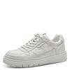 Plateausneaker TAMARIS, Damen, Gr. 42, weiß, Leder, Lederimitat, unifarben, sportlich, Schuhe, Trendsneaker, Freizeitschuh, Schnürschuh im coolen Basket-Style