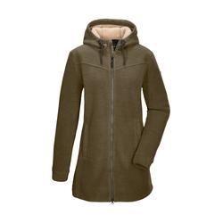 Fleecejacke "GW 82 WMN FLC PRK", Damen, Gr. 36, braun (schlamm), Oberstoff: Oberseite: 100% Polyester, Rückseite: 100% Polyester, G.I.G.A. DX BY KILLTEC, sportlich, Jacken, Fleeceparka mit Teddyfell, 2-Wege-Reißverschluss, verstellbare Kapuze
