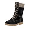 Winterstiefel REMONTE, Damen, Gr. 45, schwarz (schwarz, beige), Leder, Lederimitat, Textil, kontrastfarbene Details, casual, Schuhe, Schnürboots, Stiefelette mit wasserabweisender Tex-Ausstattung