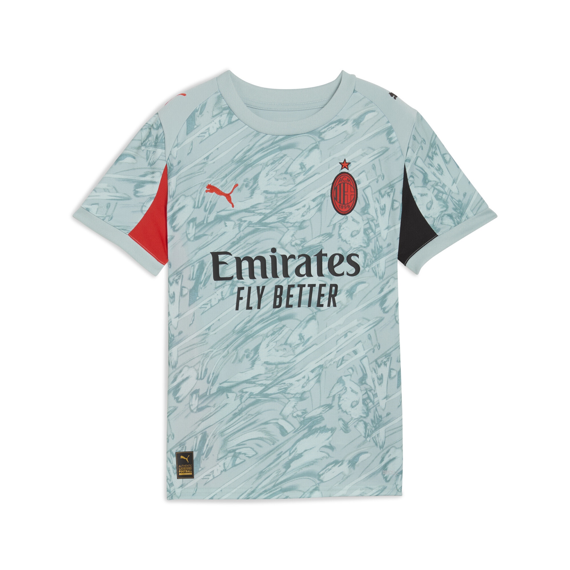 Trainingsshirt PUMA "AC Milan 25/26 Torwartrikot Jugendliche", Kinder, Gr. 164, grün (modern mint for all time rot grün), Obermaterial: 100% Polyester; Rippe: 100% Polyester, bedruckt, regular fit, Rundhals, Shirts Image